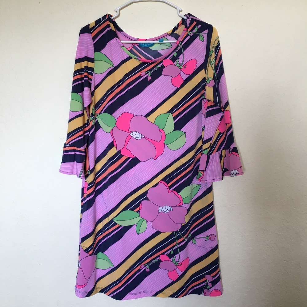 Tori Richard bright multicolor dress. Size S.